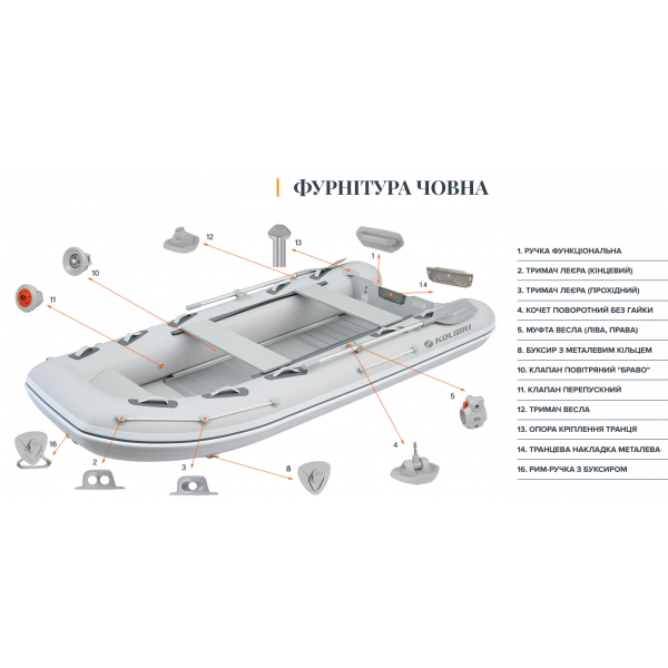 Надувная лодка Колибри KM-330DXL моторная килевая лодка ПВХ, Air-Deck